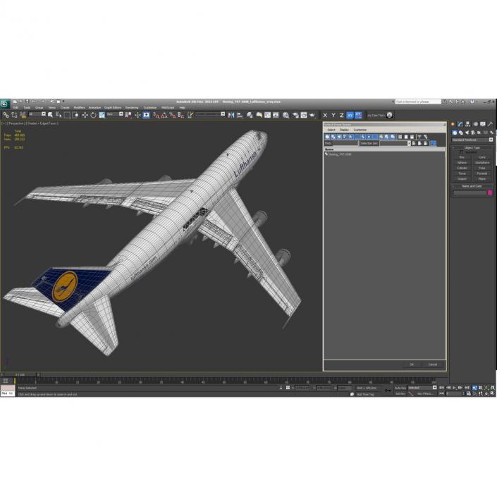 3D model Boeing 747-100B Lufthansa