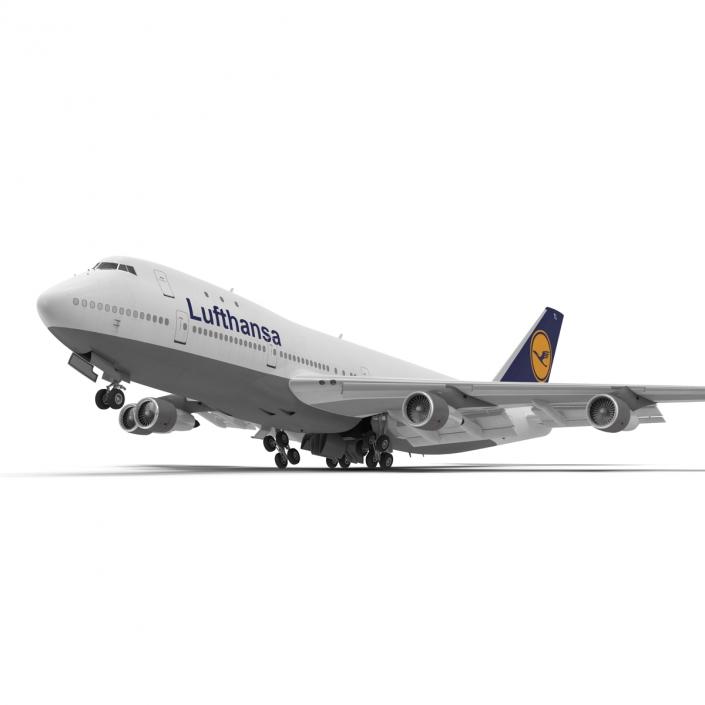 Boeing 747-100B Lufthansa Rigged 3D