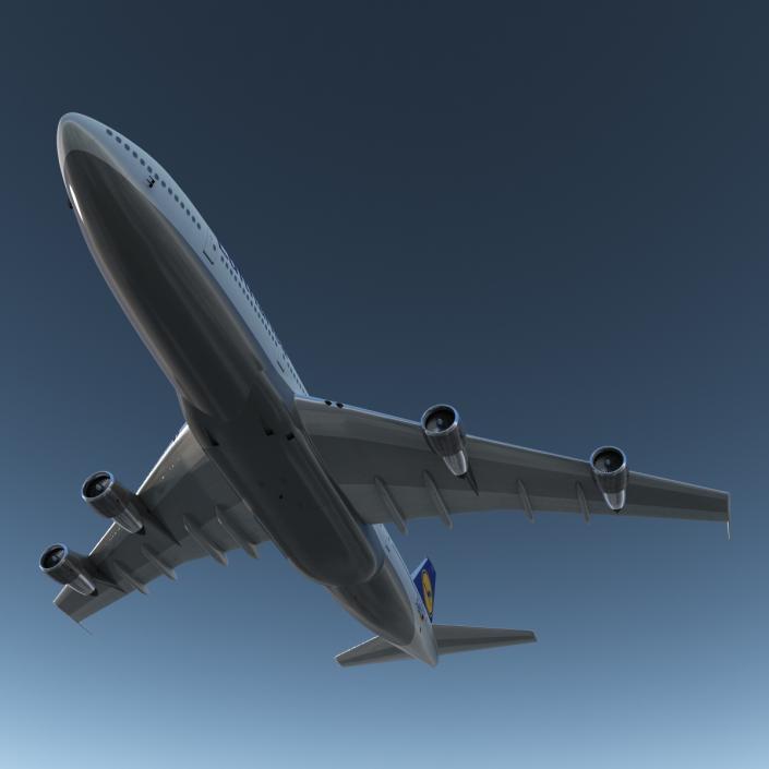 Boeing 747-100B Lufthansa Rigged 3D