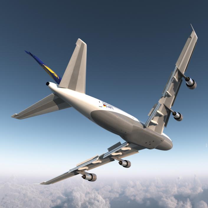 Boeing 747-100B Lufthansa Rigged 3D