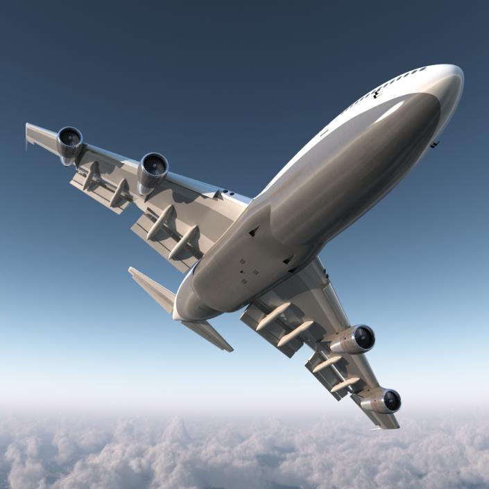 Boeing 747-100B Lufthansa Rigged 3D