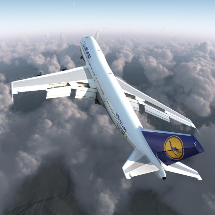 Boeing 747-100B Lufthansa Rigged 3D