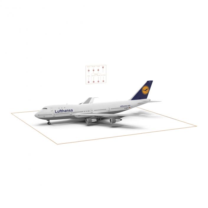 Boeing 747-100B Lufthansa Rigged 3D