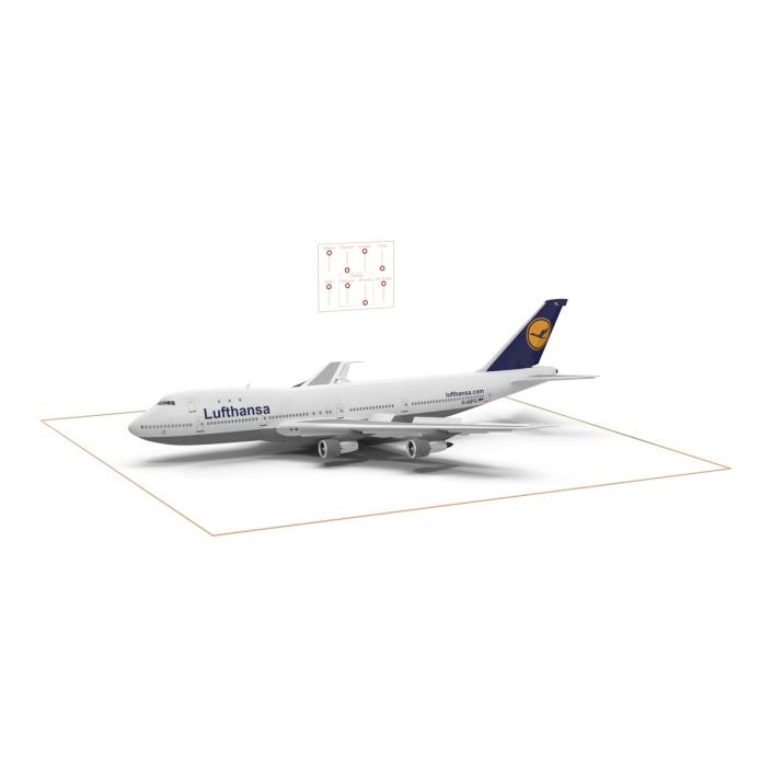 Boeing 747-100B Lufthansa Rigged 3D