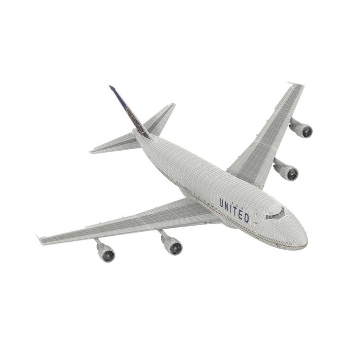 Boeing 747-100B United Rigged 3D model