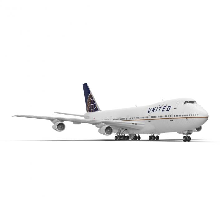 Boeing 747-100B United Rigged 3D model