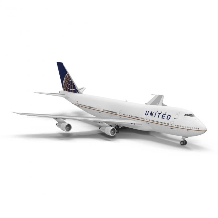 Boeing 747-100B United Rigged 3D model