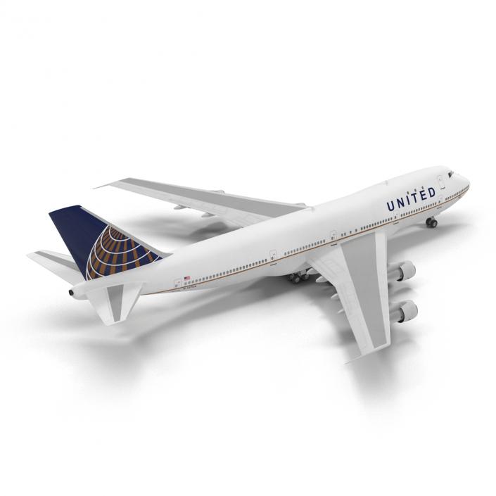 Boeing 747-100B United Rigged 3D model