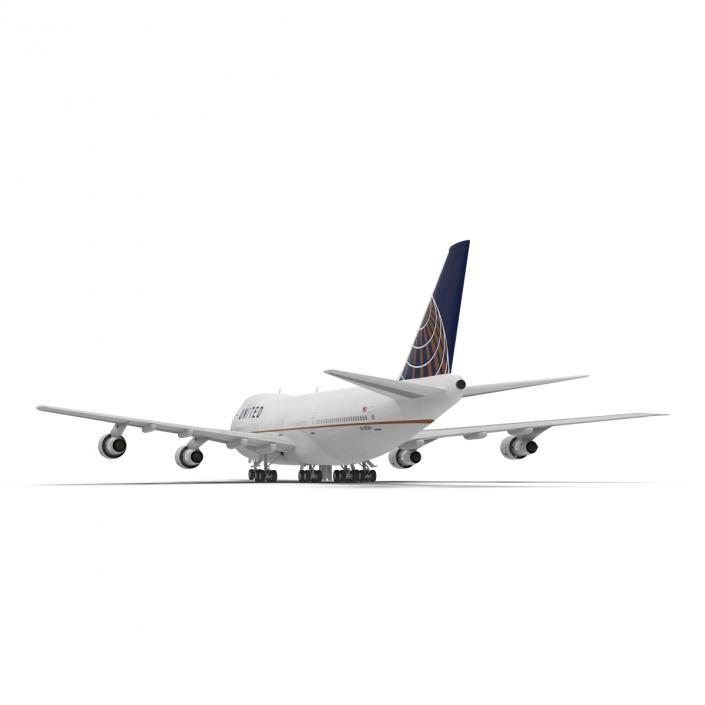 Boeing 747-100B United Rigged 3D model