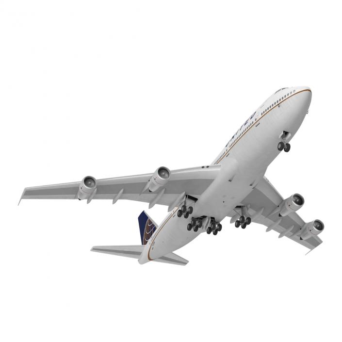 Boeing 747-100B United Rigged 3D model