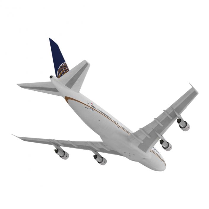 Boeing 747-100B United Rigged 3D model