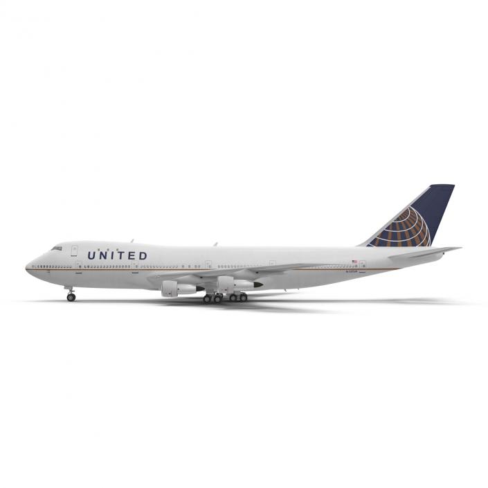 Boeing 747-100B United Rigged 3D model