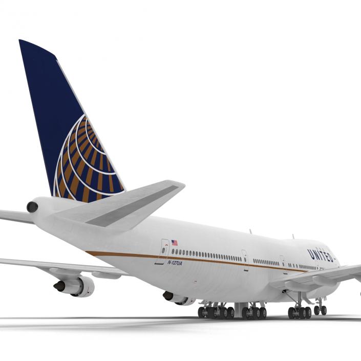 Boeing 747-100B United Rigged 3D model