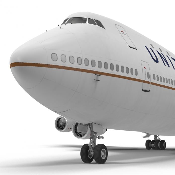 Boeing 747-100B United Rigged 3D model