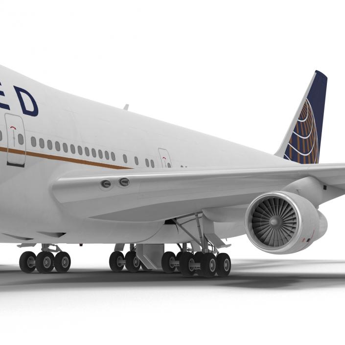 Boeing 747-100B United Rigged 3D model