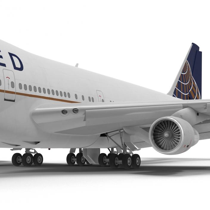 Boeing 747-100B United Rigged 3D model