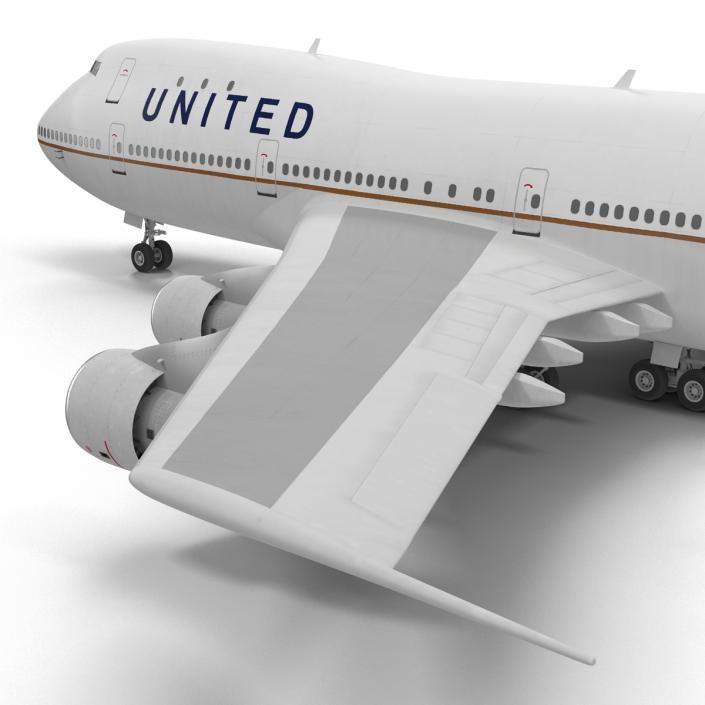 Boeing 747-100B United Rigged 3D model