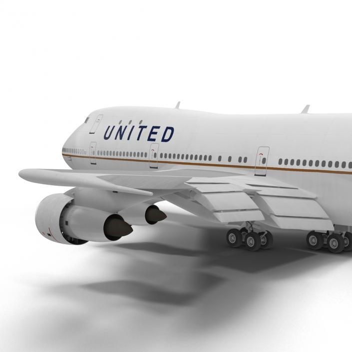 Boeing 747-100B United Rigged 3D model