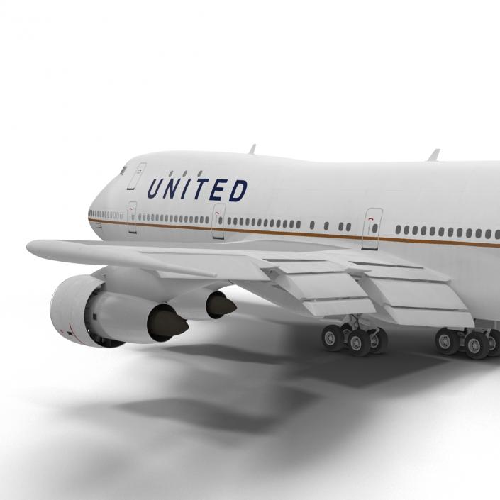 Boeing 747-100B United Rigged 3D model