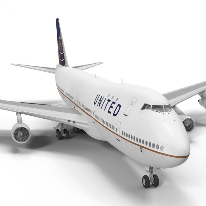 Boeing 747-100B United Rigged 3D model