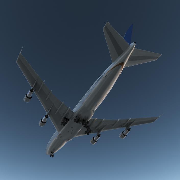 Boeing 747-100B United Rigged 3D model