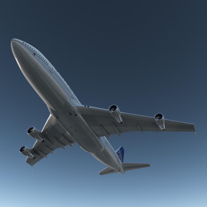 Boeing 747-100B United Rigged 3D model