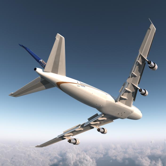 Boeing 747-100B United Rigged 3D model