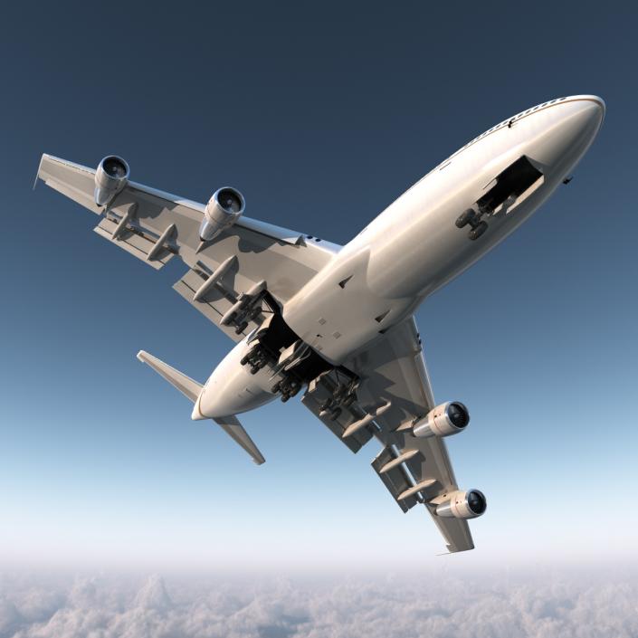 Boeing 747-100B United Rigged 3D model