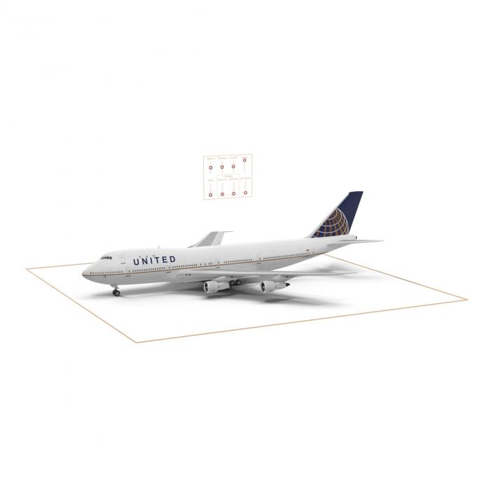 Boeing 747-100B United Rigged 3D model