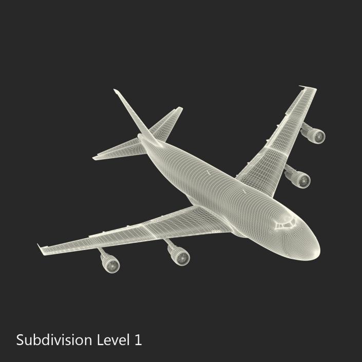 Boeing 747-100B United Rigged 3D model