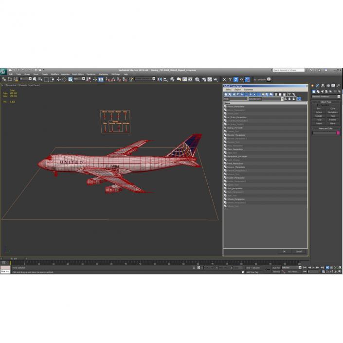 Boeing 747-100B United Rigged 3D model