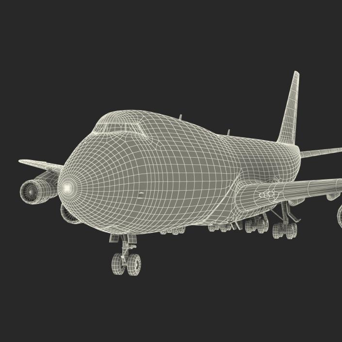 Boeing 747-100B United Rigged 3D model