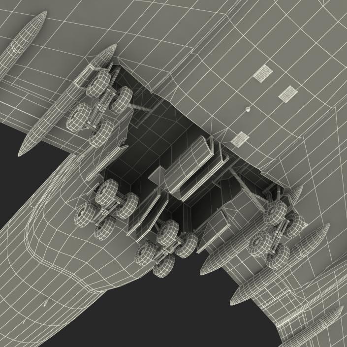 Boeing 747-100B United Rigged 3D model