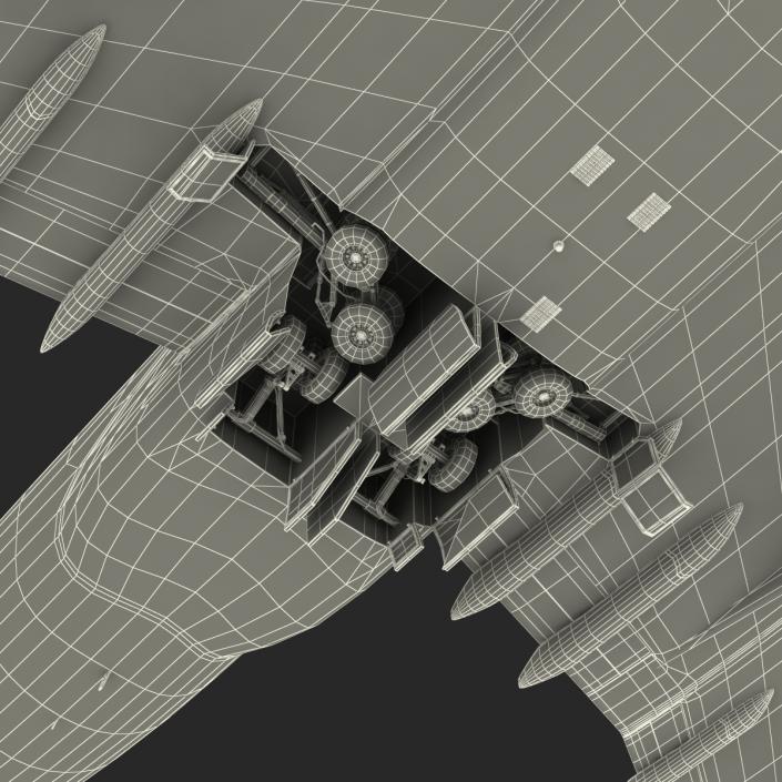 Boeing 747-100B United Rigged 3D model