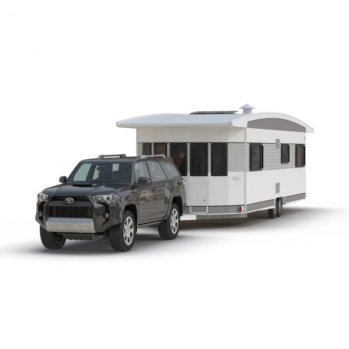 3D Toyota 4Runner and Hobby Caravan Landhaus