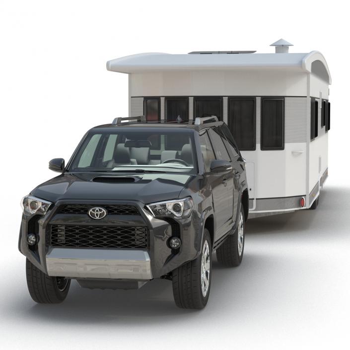 3D Toyota 4Runner and Hobby Caravan Landhaus