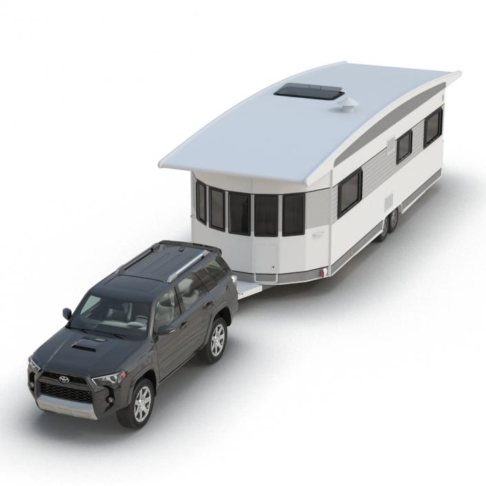 3D Toyota 4Runner and Hobby Caravan Landhaus