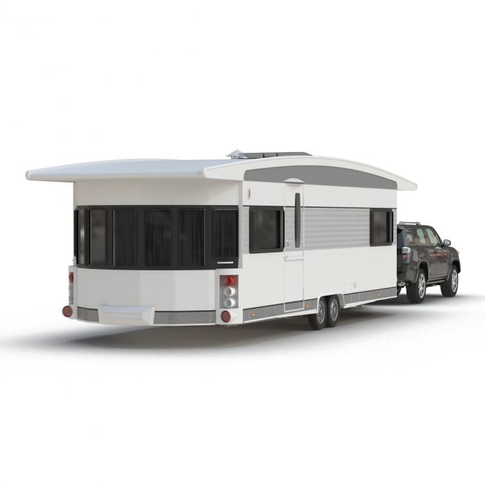 3D Toyota 4Runner and Hobby Caravan Landhaus