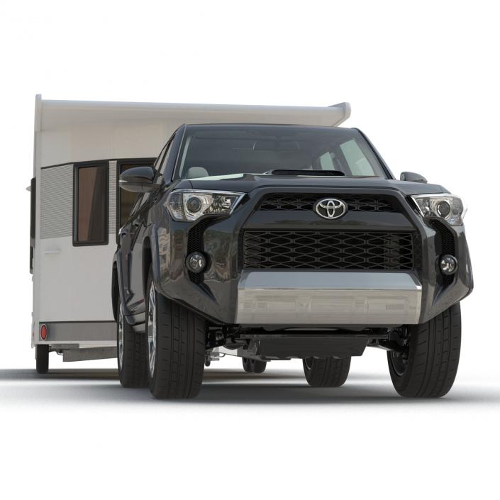 3D Toyota 4Runner and Hobby Caravan Landhaus