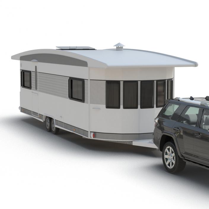 3D Toyota 4Runner and Hobby Caravan Landhaus