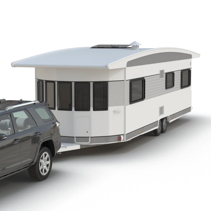 3D Toyota 4Runner and Hobby Caravan Landhaus