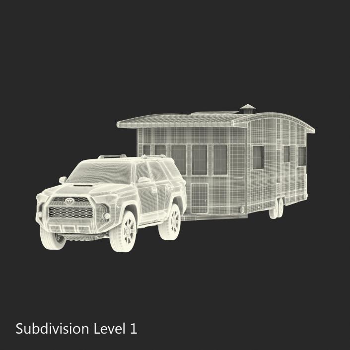 3D Toyota 4Runner and Hobby Caravan Landhaus