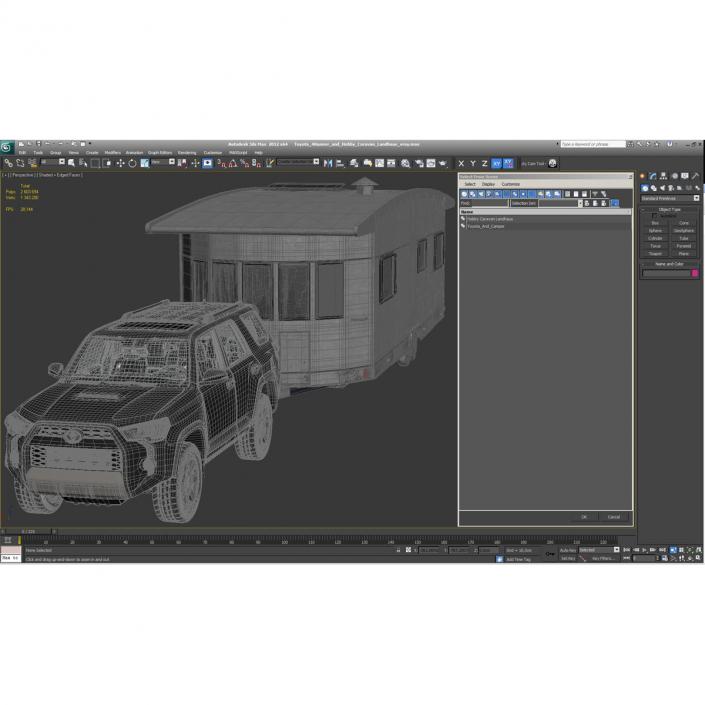 3D Toyota 4Runner and Hobby Caravan Landhaus