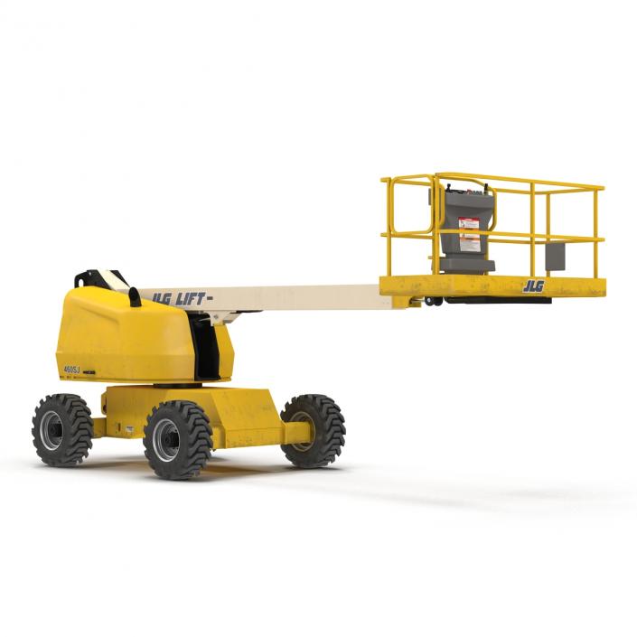 3D Telescopic Boom Lift JLG Yellow Rigged model