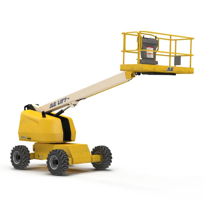 3D Telescopic Boom Lift JLG Yellow Rigged model