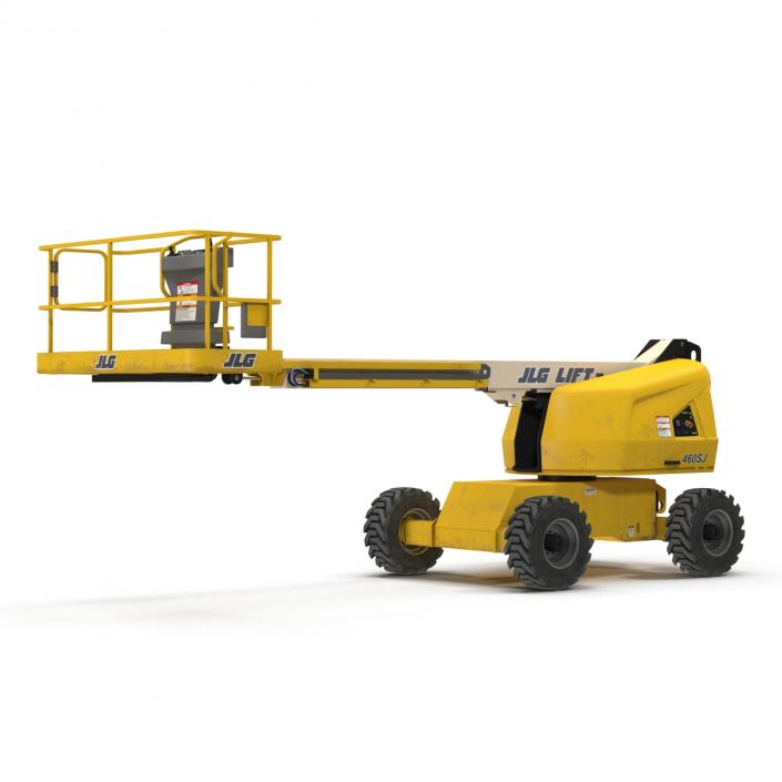 3D Telescopic Boom Lift JLG Yellow Rigged model