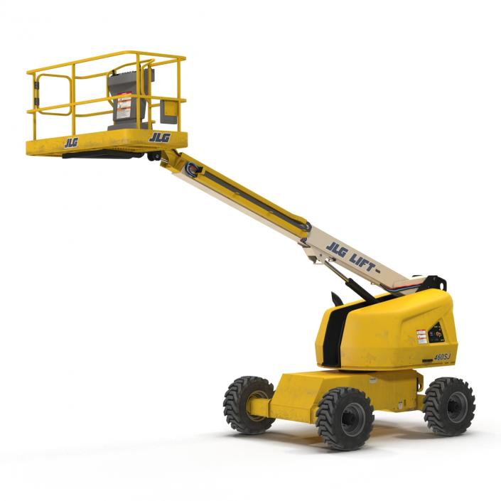 3D Telescopic Boom Lift JLG Yellow Rigged model