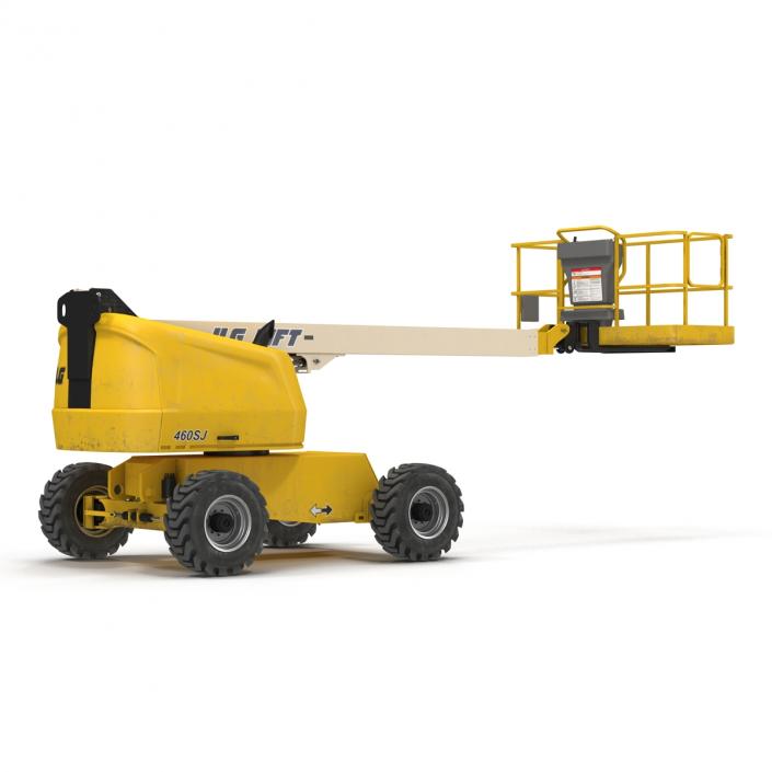 3D Telescopic Boom Lift JLG Yellow Rigged model