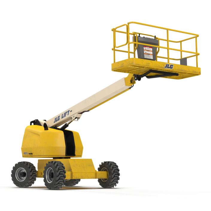 3D Telescopic Boom Lift JLG Yellow Rigged model