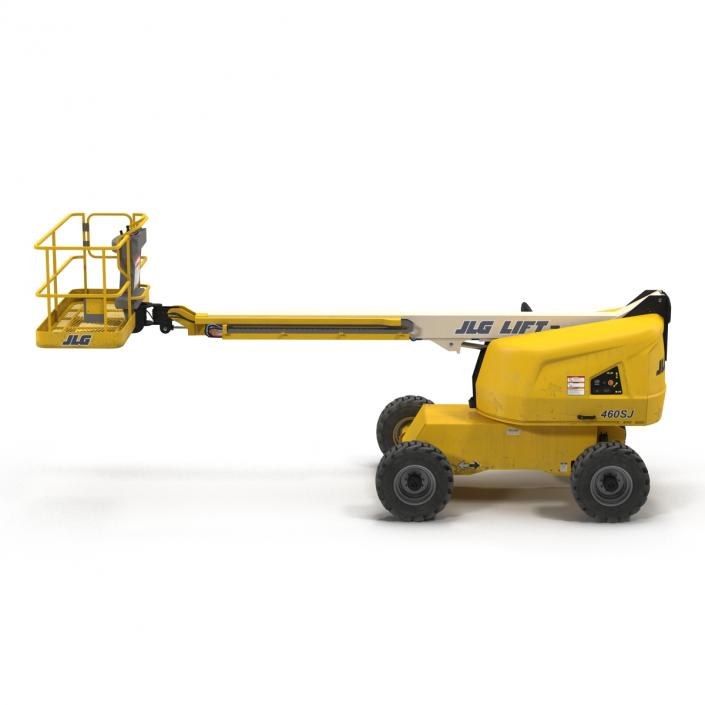 3D Telescopic Boom Lift JLG Yellow Rigged model